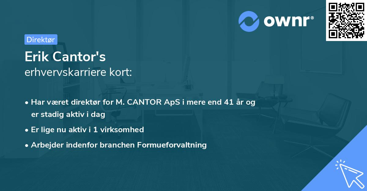 Erik Cantor's erhvervskarriere kort
