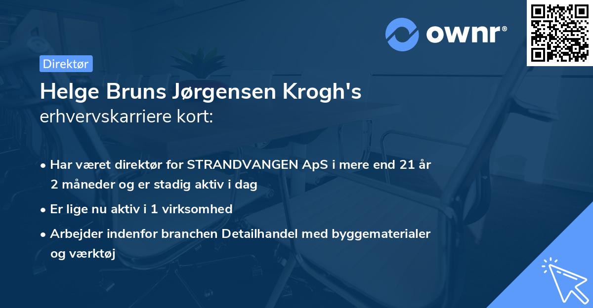 Helge Bruns Jørgensen Krogh's erhvervskarriere kort