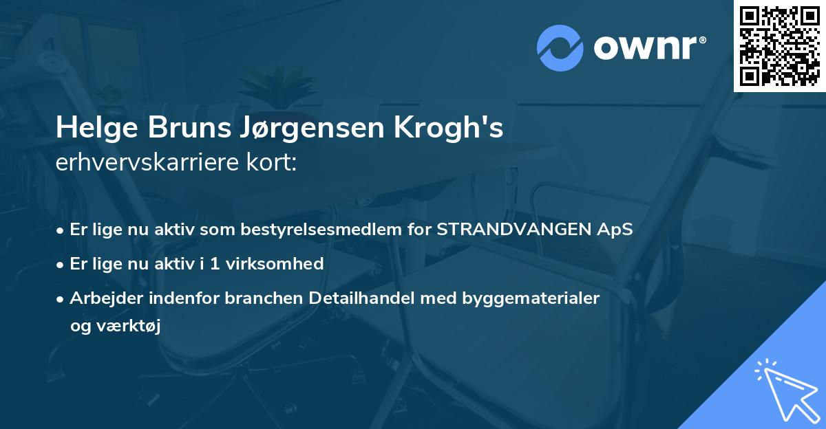 Helge Bruns Jørgensen Krogh's erhvervskarriere kort