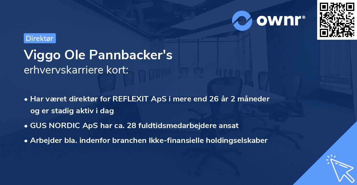 Viggo Ole Pannbacker's erhvervskarriere kort