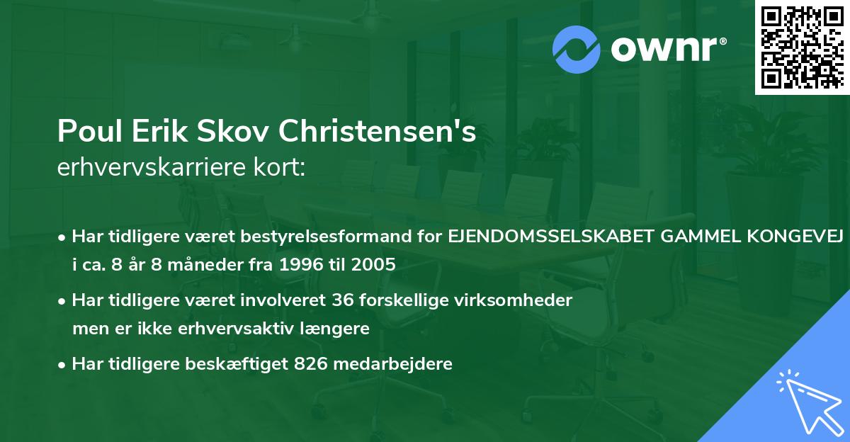 Poul Erik Skov Christensen's erhvervskarriere kort