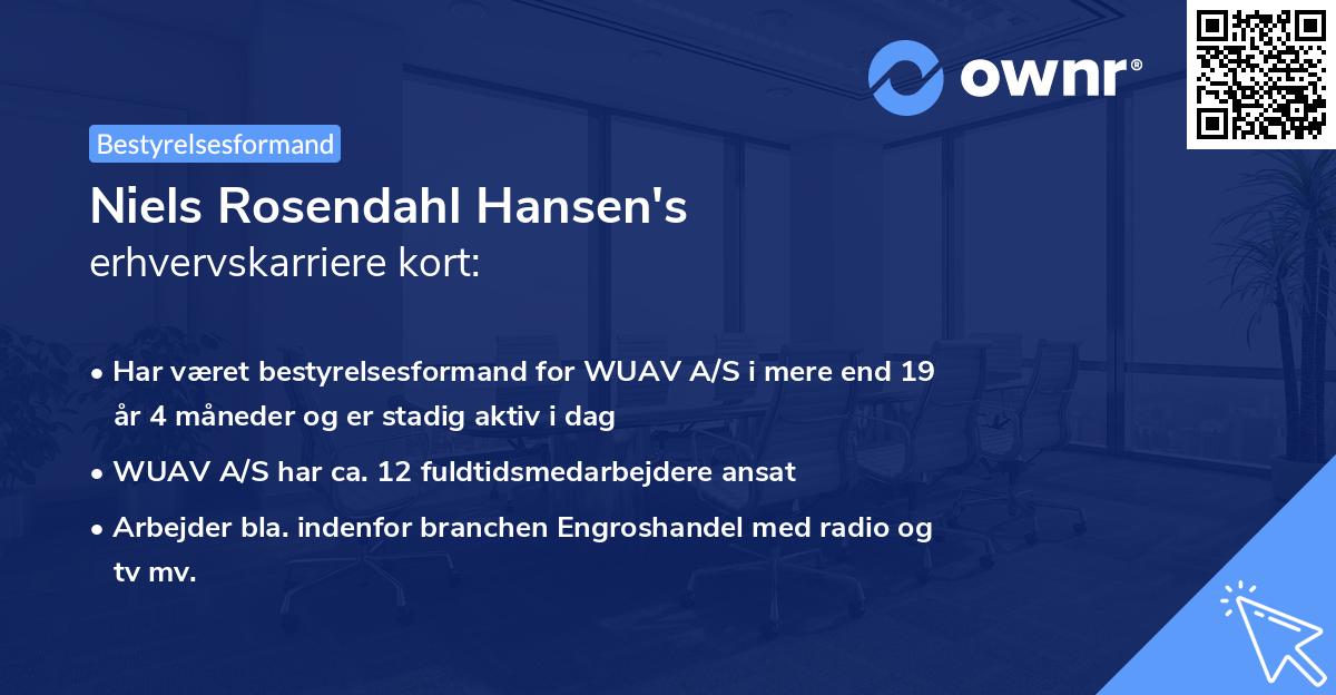 Niels Rosendahl Hansen's erhvervskarriere kort