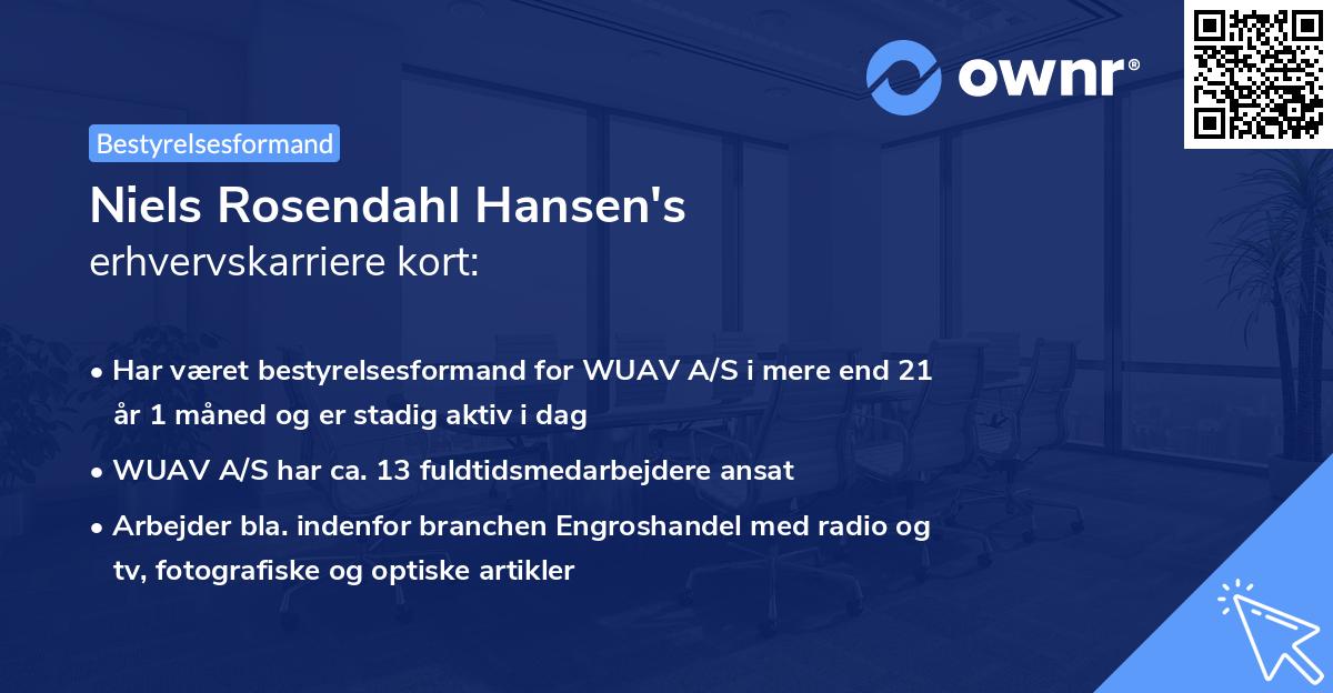 Niels Rosendahl Hansen's erhvervskarriere kort