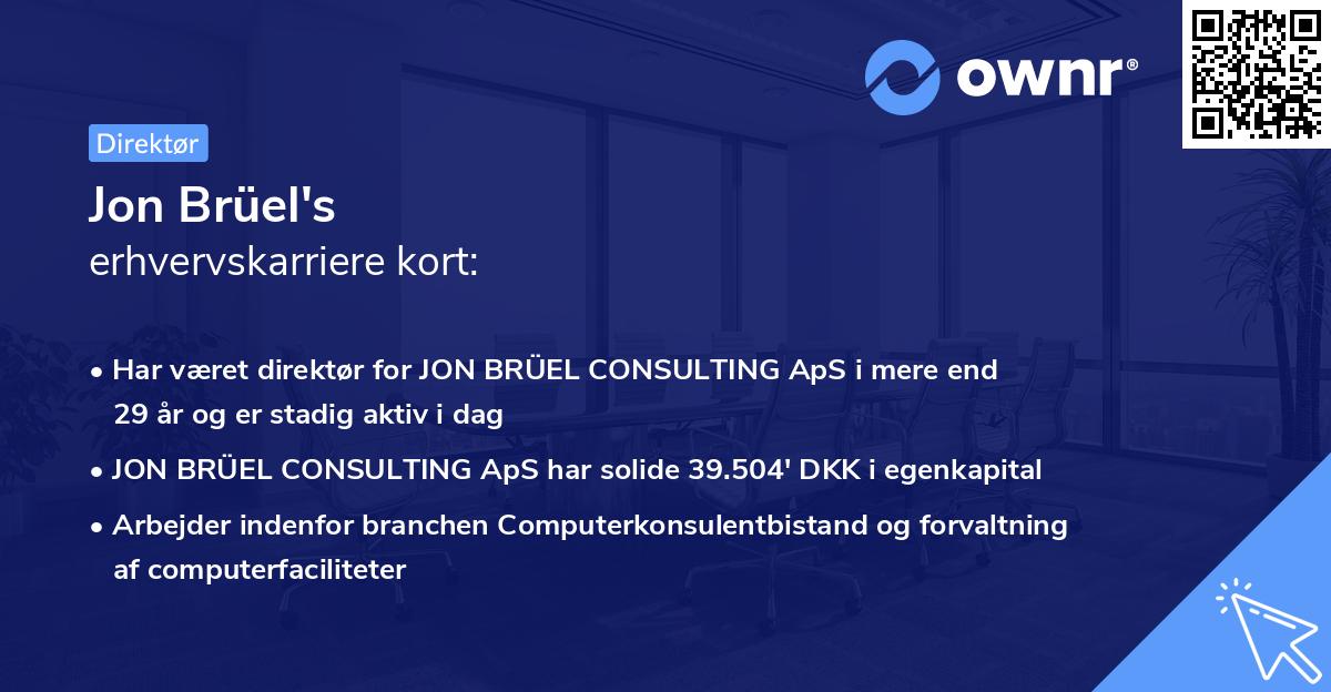 Jon Brüel's erhvervskarriere kort