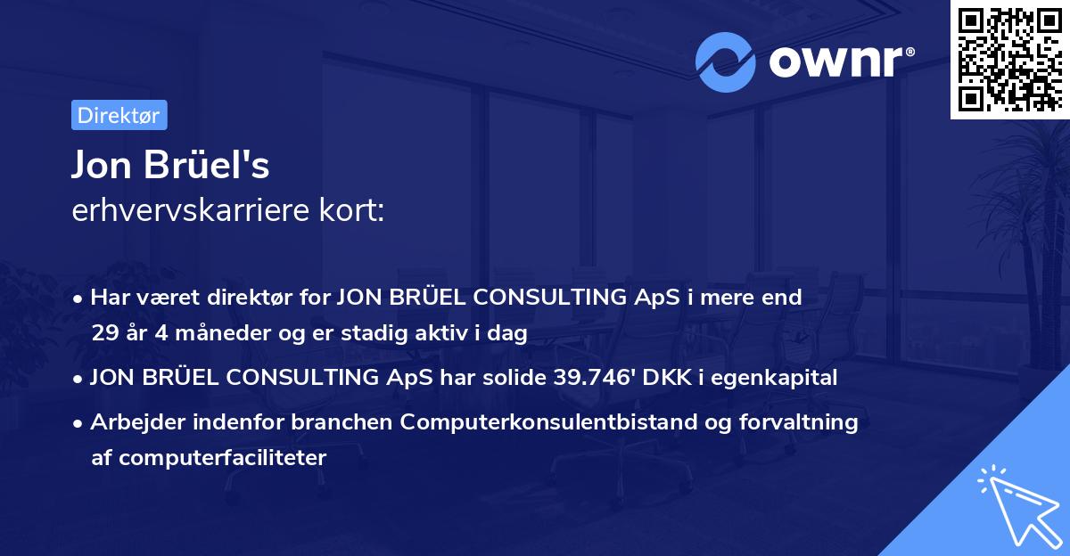 Jon Brüel's erhvervskarriere kort