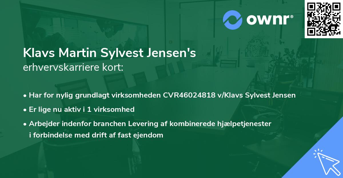 Klavs Martin Sylvest Jensen's erhvervskarriere kort