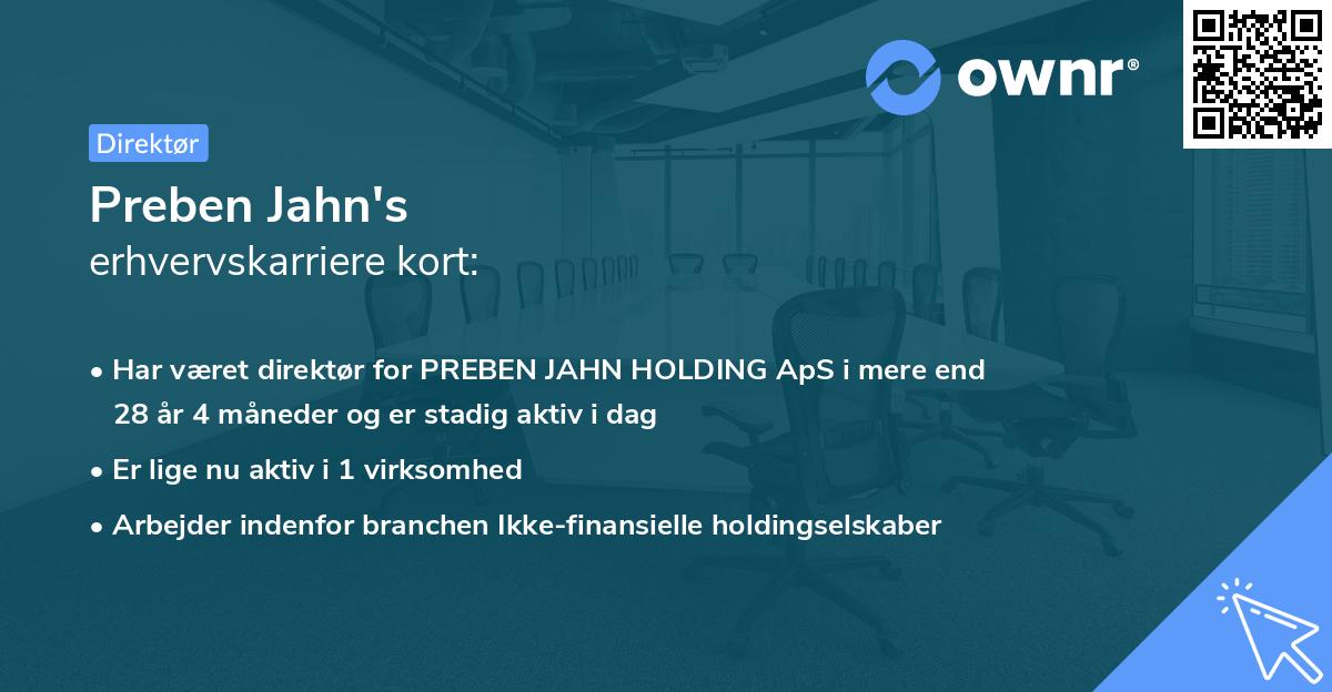 Preben Jahn's erhvervskarriere kort