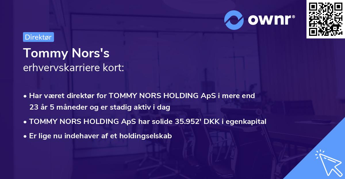 Tommy Nors's erhvervskarriere kort