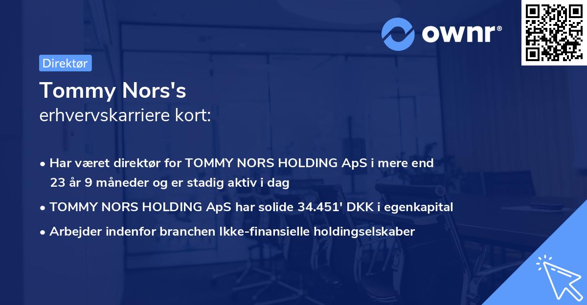 Tommy Nors's erhvervskarriere kort