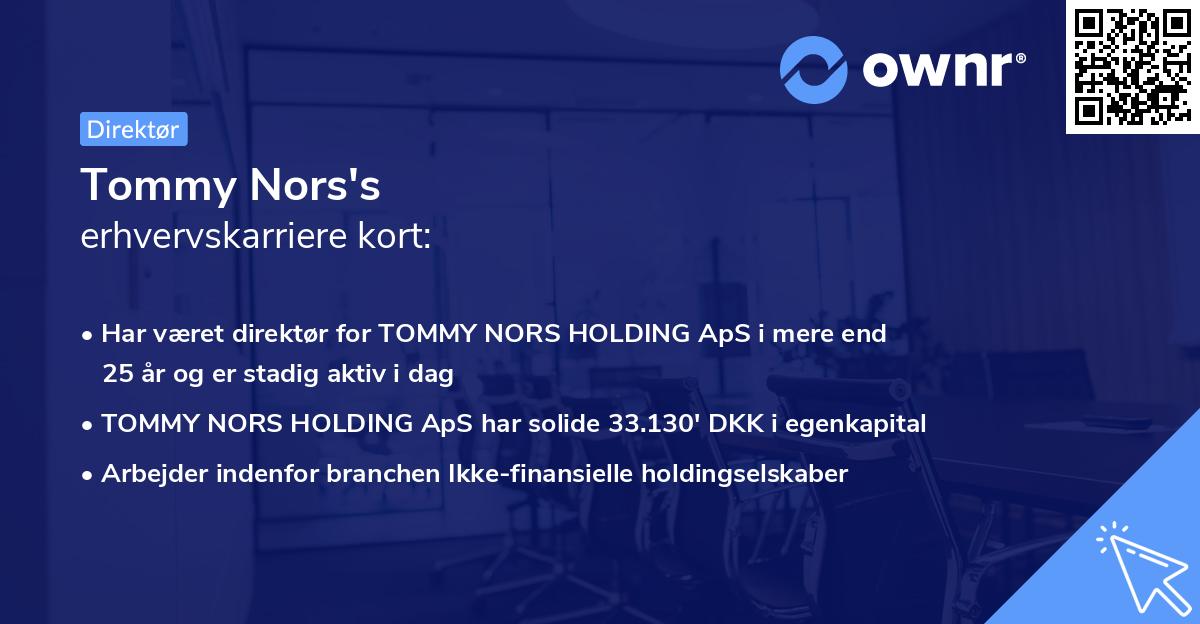 Tommy Nors's erhvervskarriere kort
