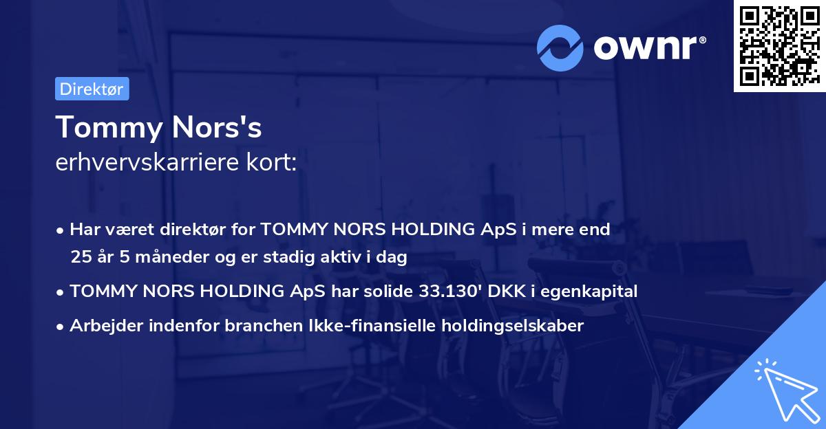 Tommy Nors's erhvervskarriere kort