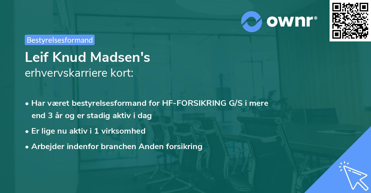 Leif Knud Madsen's erhvervskarriere kort