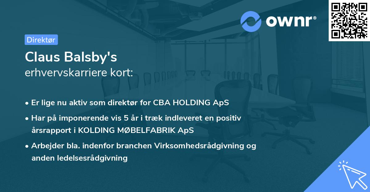 Claus Balsby's erhvervskarriere kort