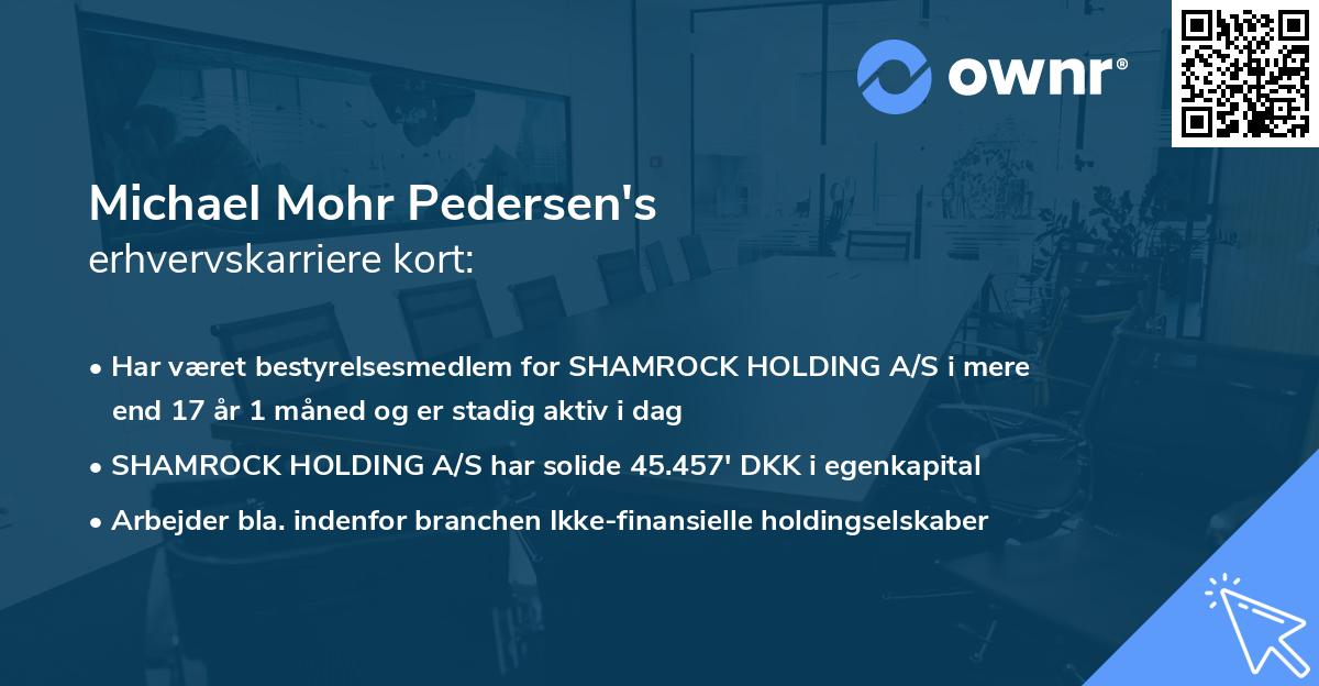 Michael Mohr Pedersen's erhvervskarriere kort