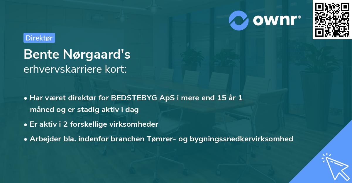 Bente Nørgaard's erhvervskarriere kort