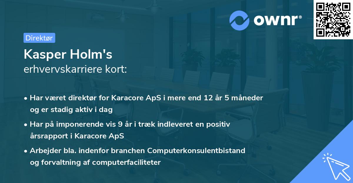 Kasper Holm's erhvervskarriere kort