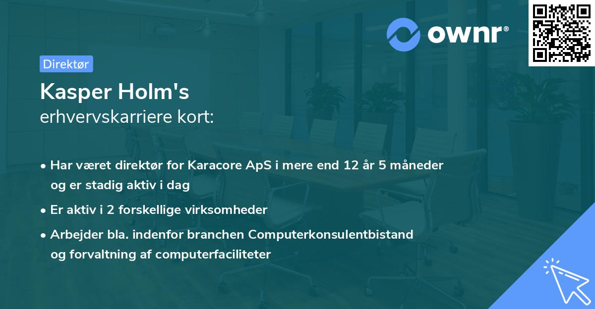 Kasper Holm's erhvervskarriere kort