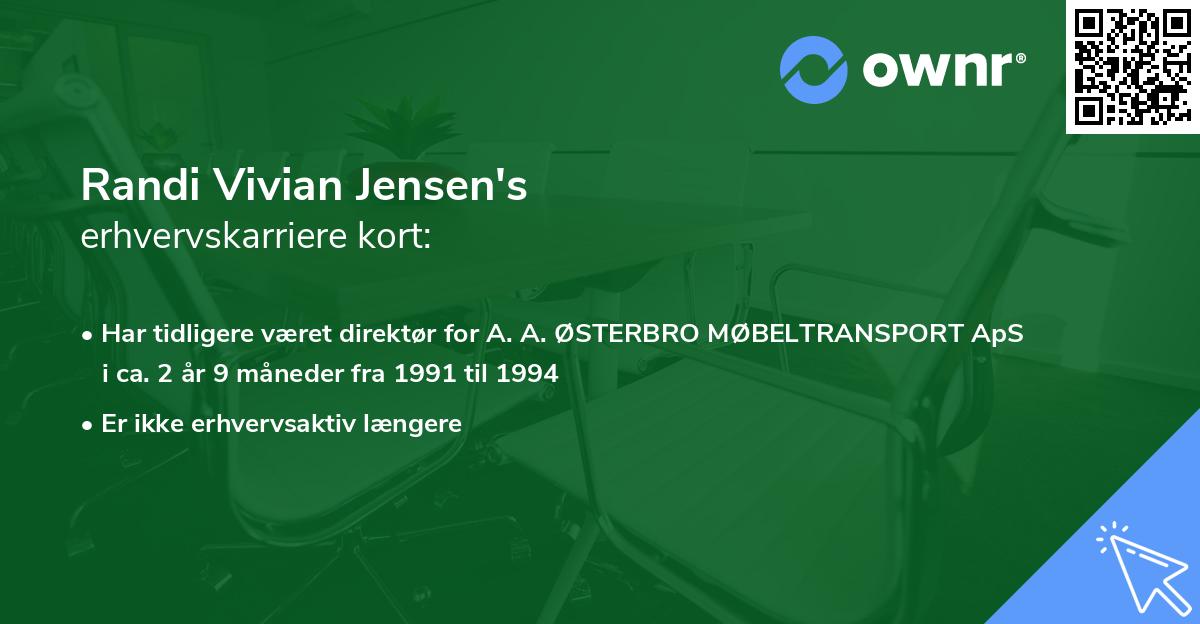 Randi Vivian Jensen's erhvervskarriere kort