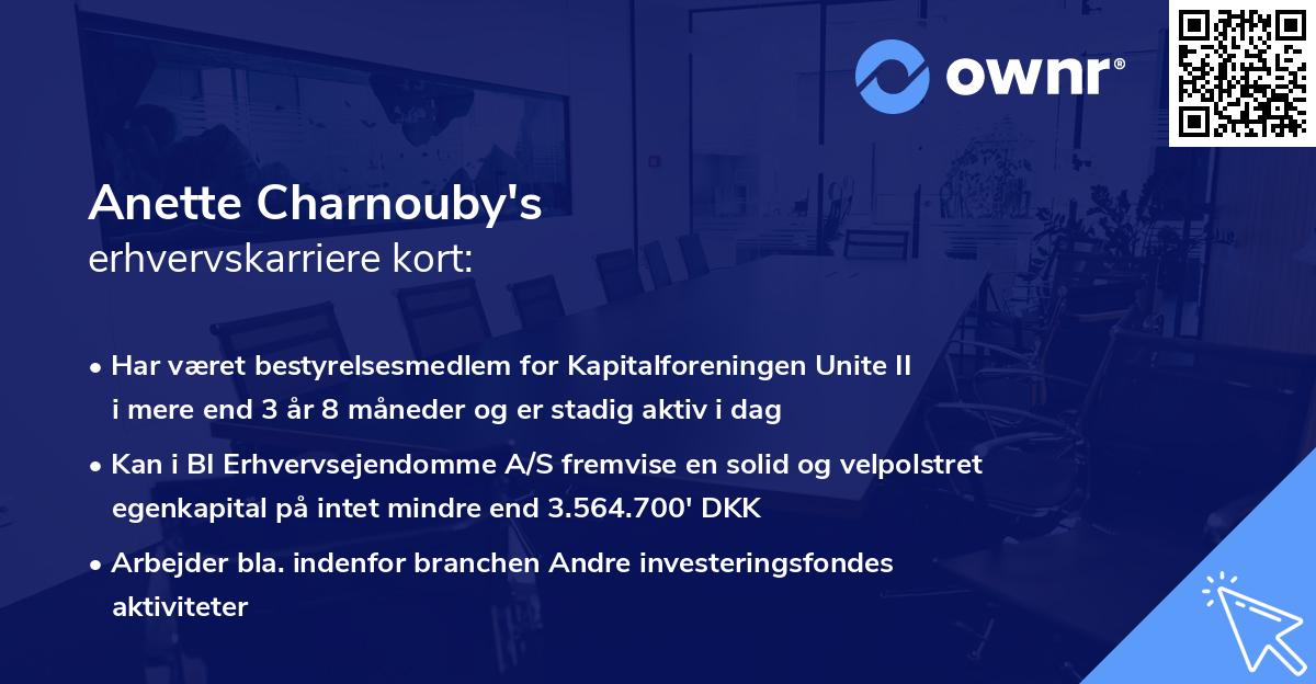 Anette Charnouby's erhvervskarriere kort