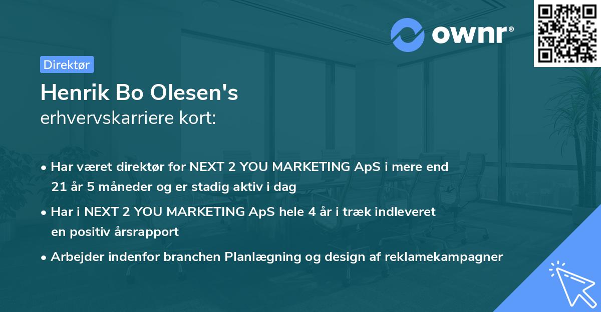 Henrik Bo Olesen's erhvervskarriere kort