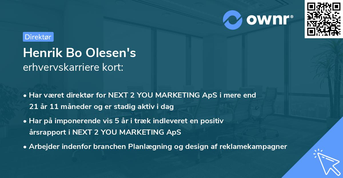 Henrik Bo Olesen's erhvervskarriere kort
