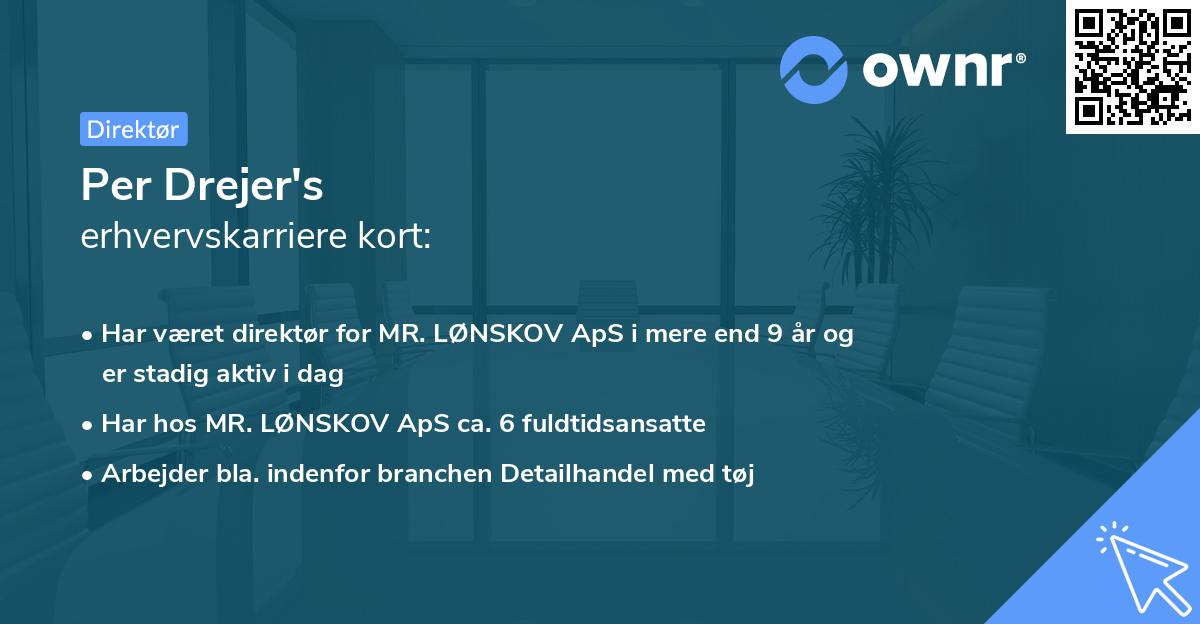 Per Drejer's erhvervskarriere kort