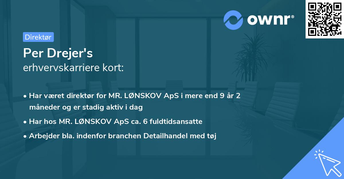 Per Drejer's erhvervskarriere kort