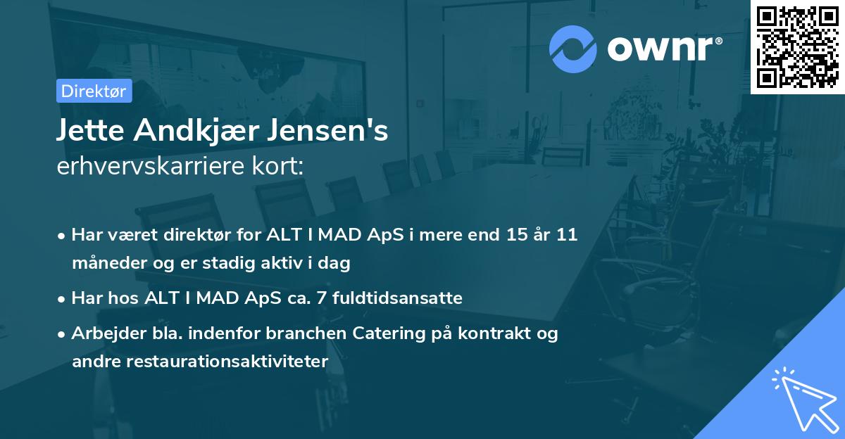 Jette Andkjær Jensen's erhvervskarriere kort