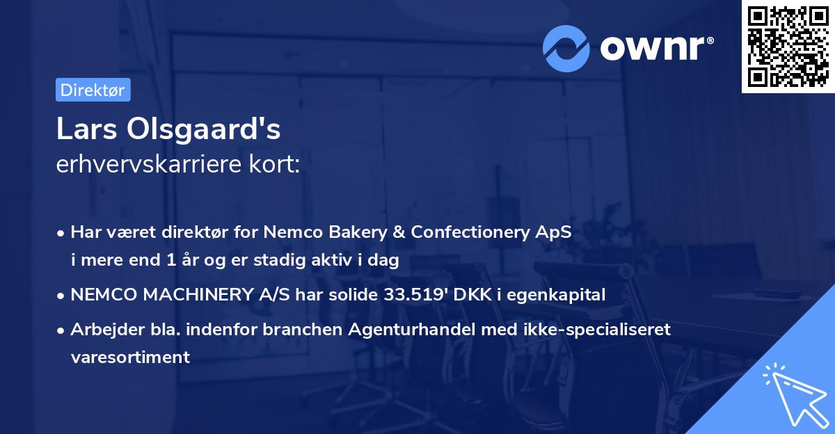 Lars Olsgaard's erhvervskarriere kort