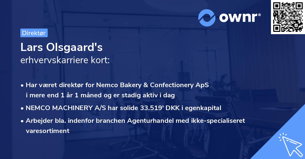 Lars Olsgaard's erhvervskarriere kort