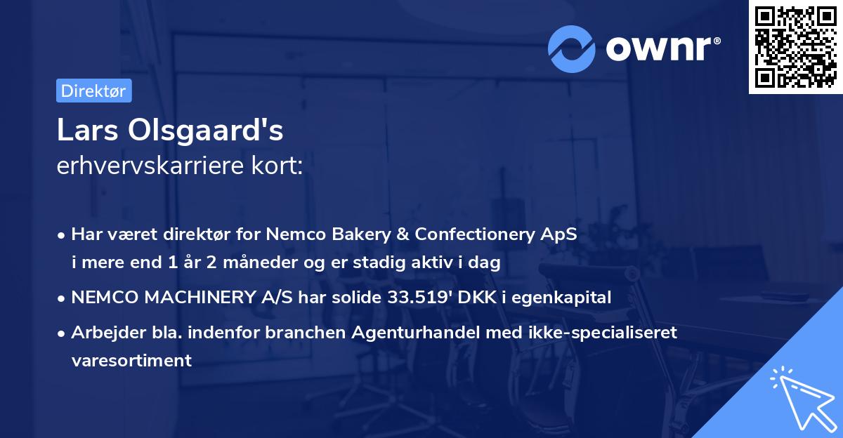 Lars Olsgaard's erhvervskarriere kort