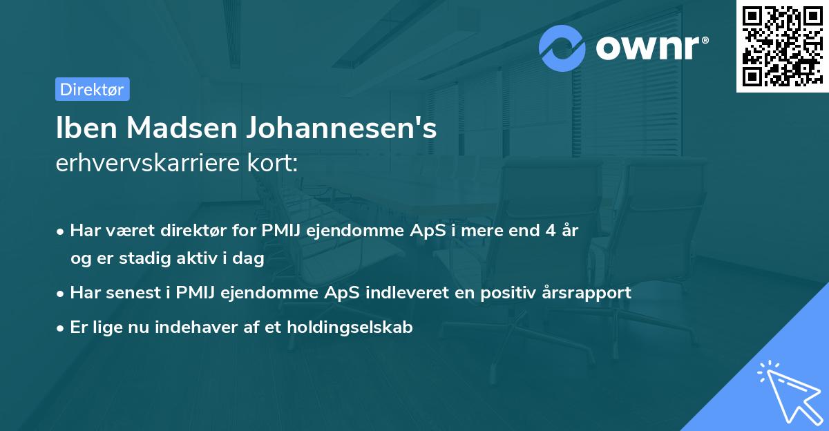 Iben Madsen Johannesen's erhvervskarriere kort