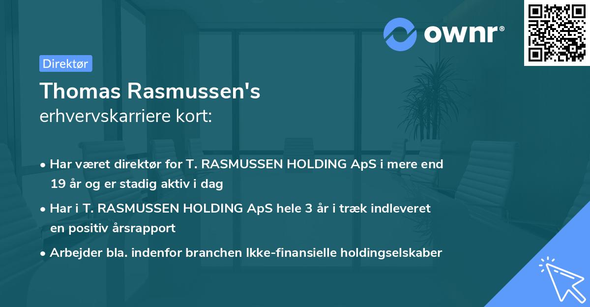 Thomas Rasmussen's erhvervskarriere kort