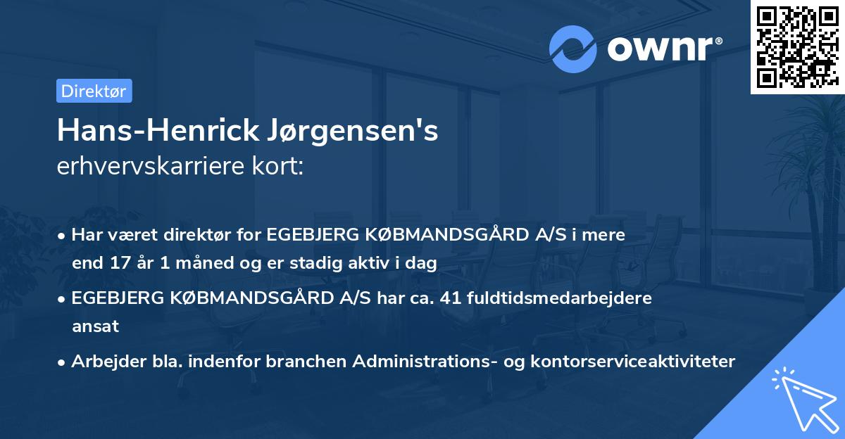 Hans-Henrick Jørgensen's erhvervskarriere kort