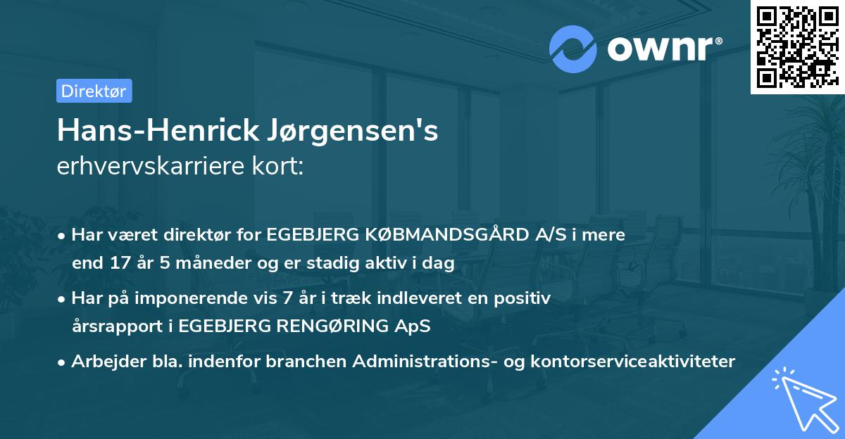 Hans-Henrick Jørgensen's erhvervskarriere kort