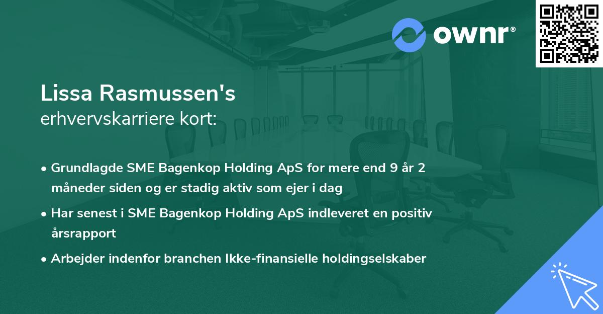 Lissa Rasmussen's erhvervskarriere kort