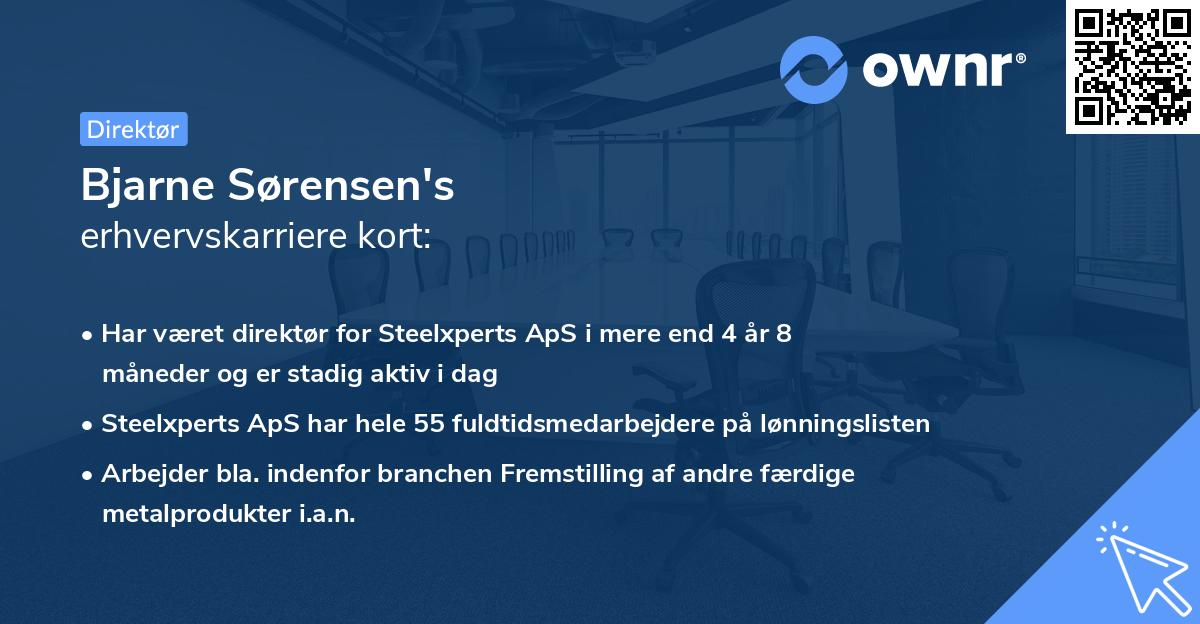 Bjarne Sørensen's erhvervskarriere kort