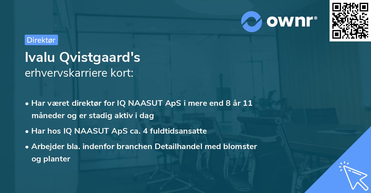 Ivalu Qvistgaard's erhvervskarriere kort
