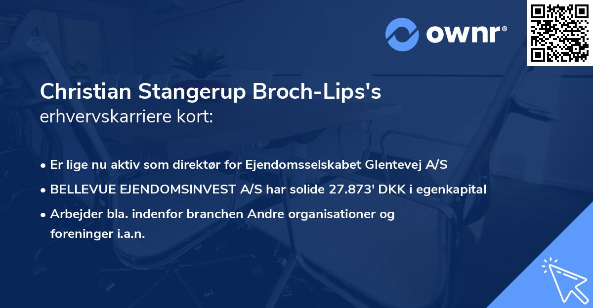 Christian Stangerup Broch-Lips's erhvervskarriere kort