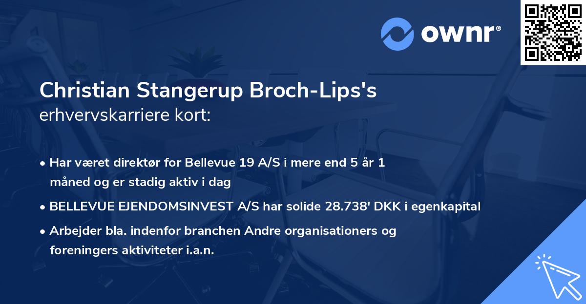 Christian Stangerup Broch-Lips's erhvervskarriere kort