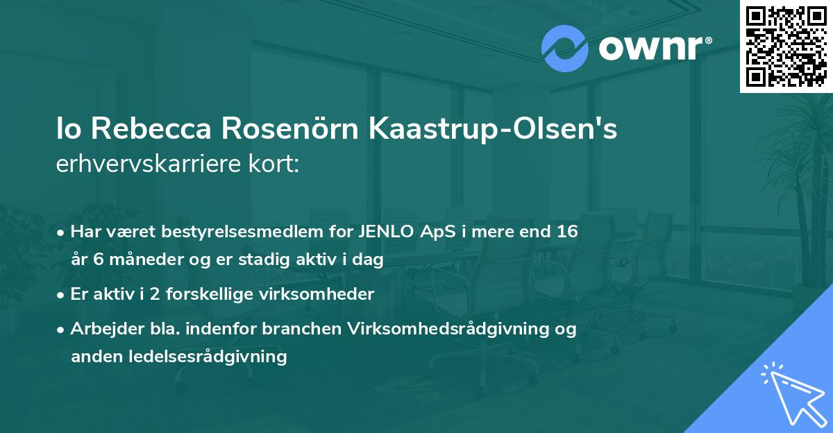 Io Rebecca Rosenörn Kaastrup-Olsen's erhvervskarriere kort