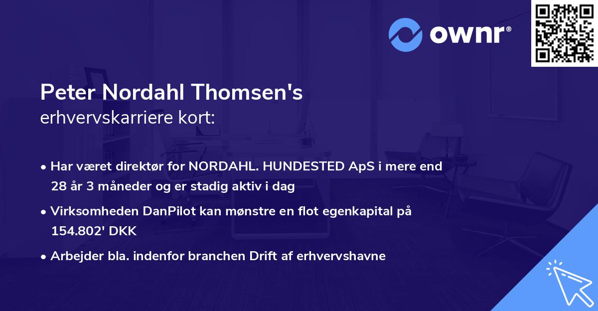 Peter Nordahl Thomsen's erhvervskarriere kort
