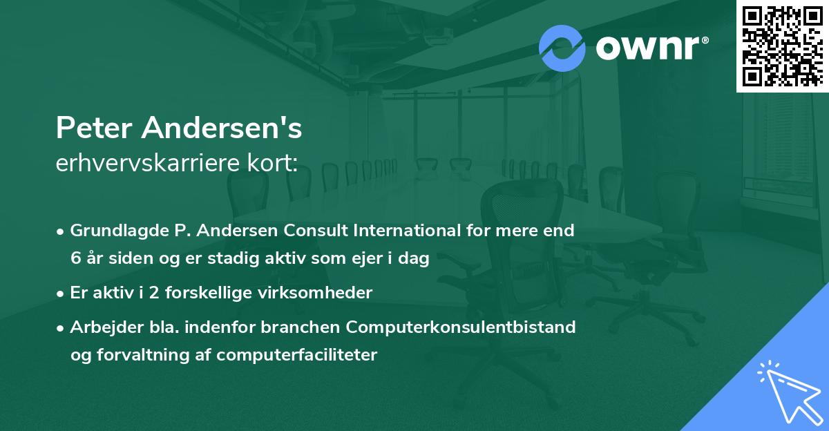 Peter Andersen's erhvervskarriere kort