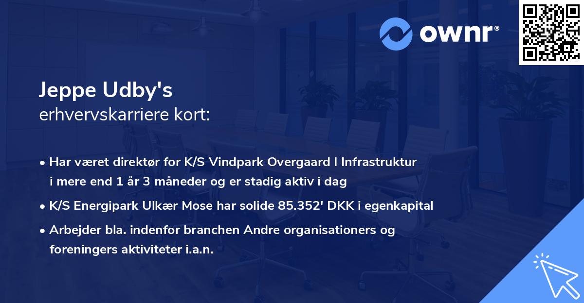 Jeppe Udby's erhvervskarriere kort