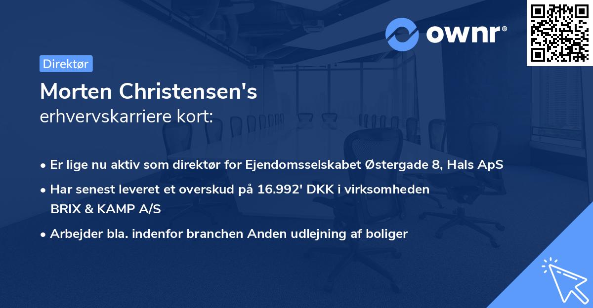 Morten Christensen's erhvervskarriere kort