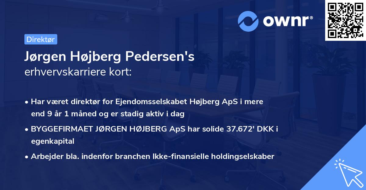 Jørgen Højberg Pedersen's erhvervskarriere kort
