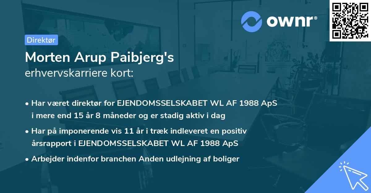 Morten Arup Paibjerg's erhvervskarriere kort