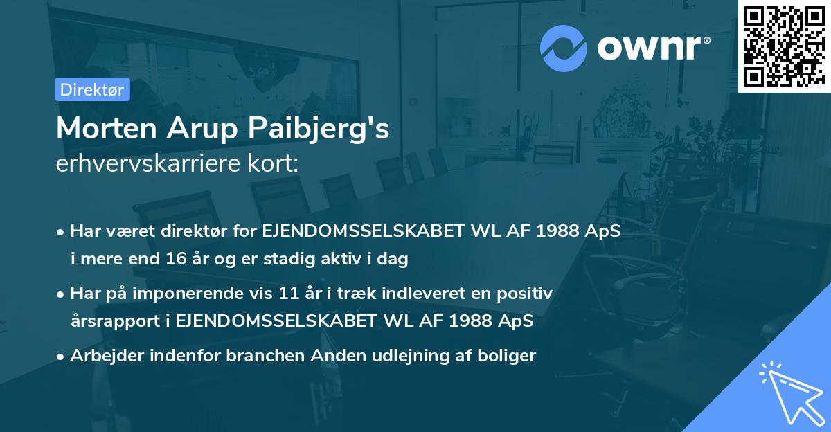 Morten Arup Paibjerg's erhvervskarriere kort
