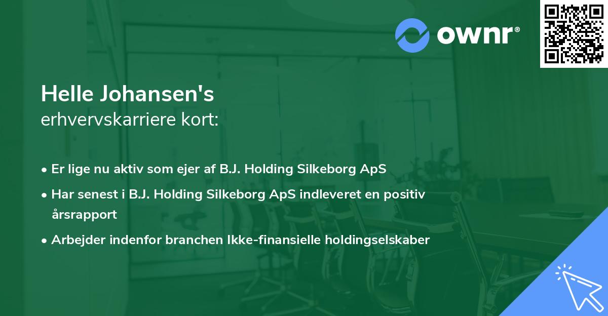 Helle Johansen's erhvervskarriere kort