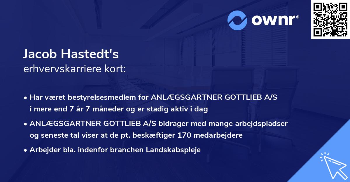 Jacob Hastedt's erhvervskarriere kort